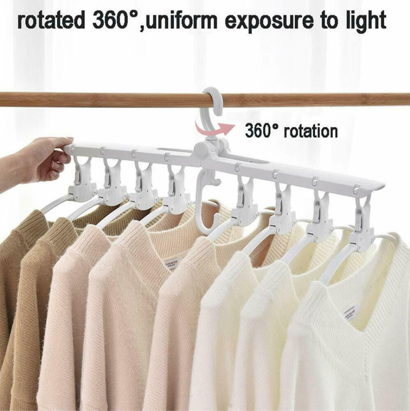 8-in-1 Hangers,Magic Folding Clothes Rack,8 Pieces Conjoined Clothes Hangers,