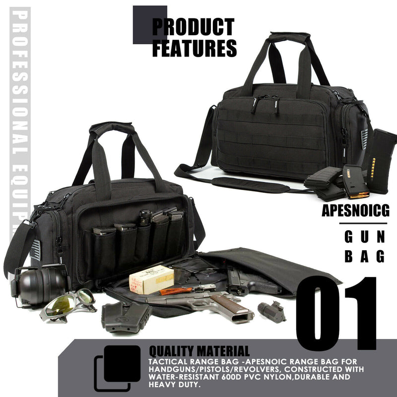 Liciko Range Bag Water-Resistant Tactical Gun Range Bag for Handguns S