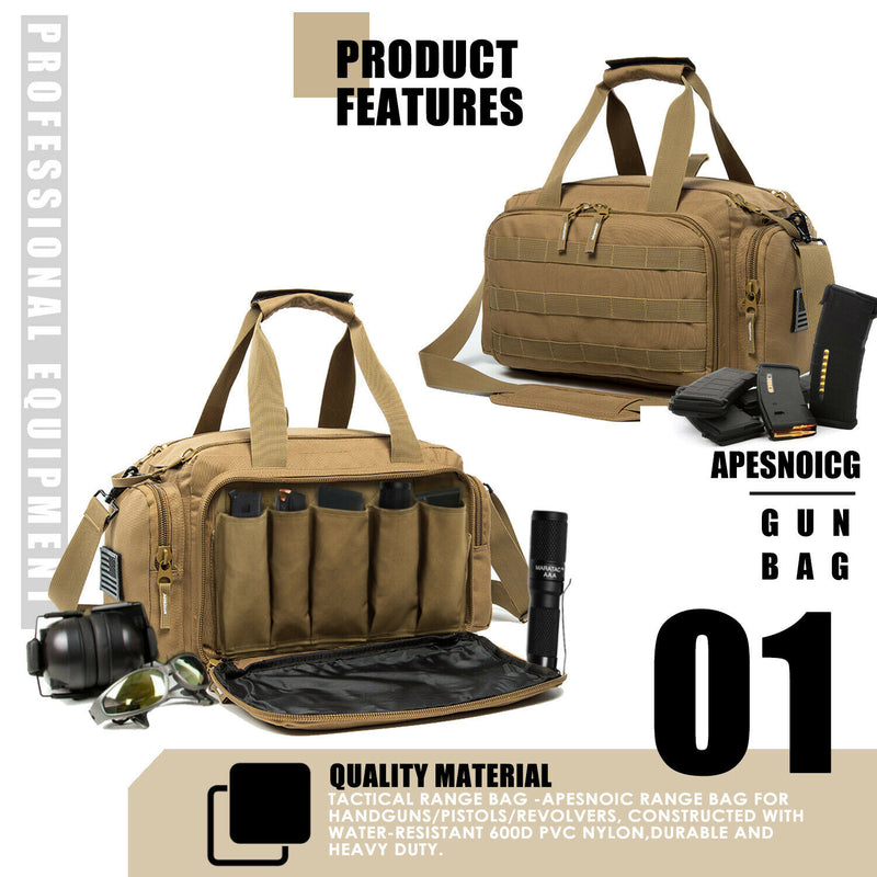 Liciko Range Bag Water-Resistant Tactical Gun Range Bag for Handguns Shooting Hunting bags