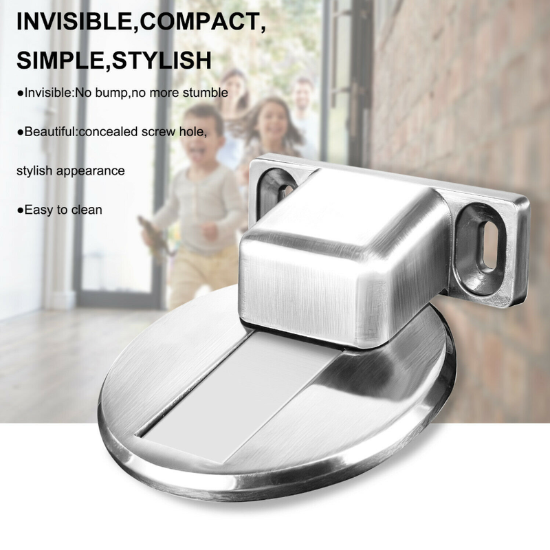 Stainless Steel Magnetic Door Stop,1 Pack Heavy Duty Door Stopper, Mount Magnets