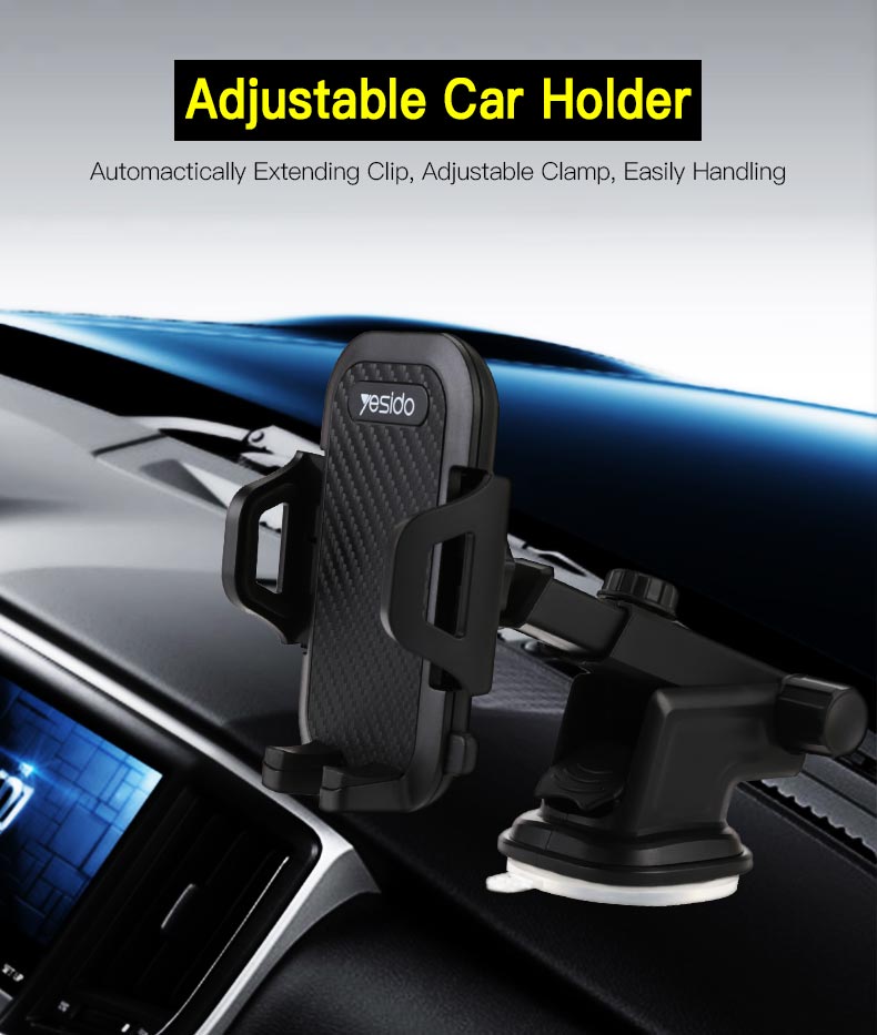 yesidoCar Phone Mount Holder Hands Free 360 Degree Rotation Dashboard Cell Phone