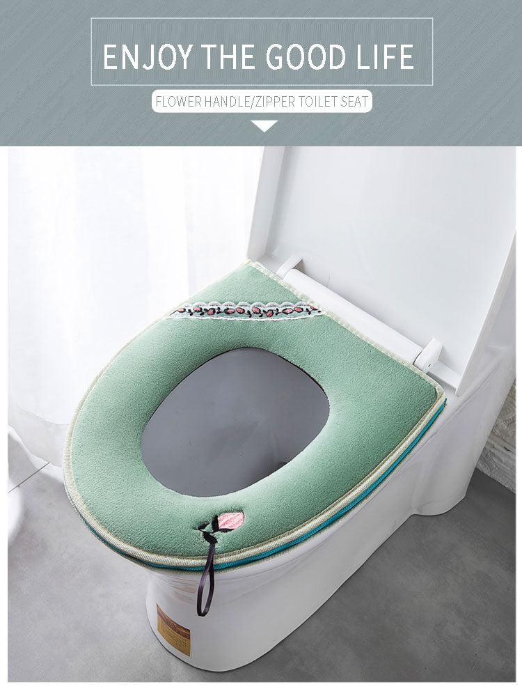 Warm Toilet Seat Cover Soft Plush Bathroom Closestool Pad Winter Velvet Seat