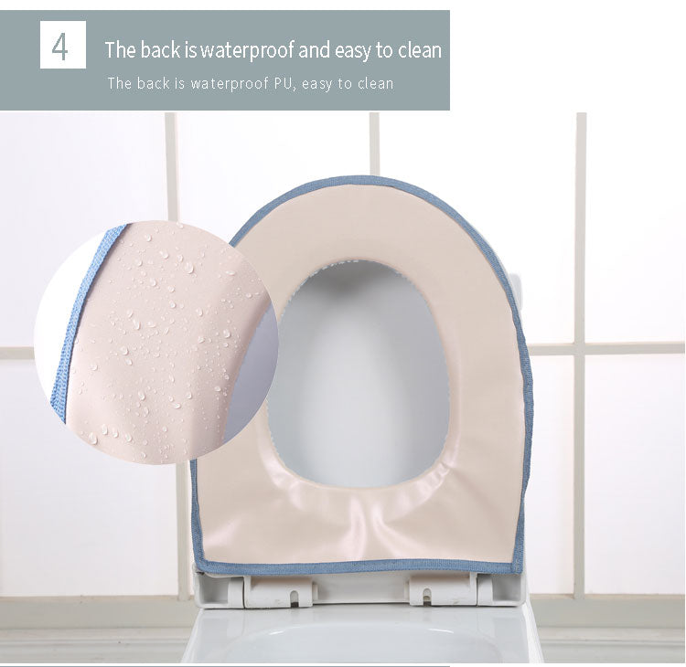 Warm Toilet Seat Cover Soft Plush Bathroom Closestool Pad Winter Velvet Seat